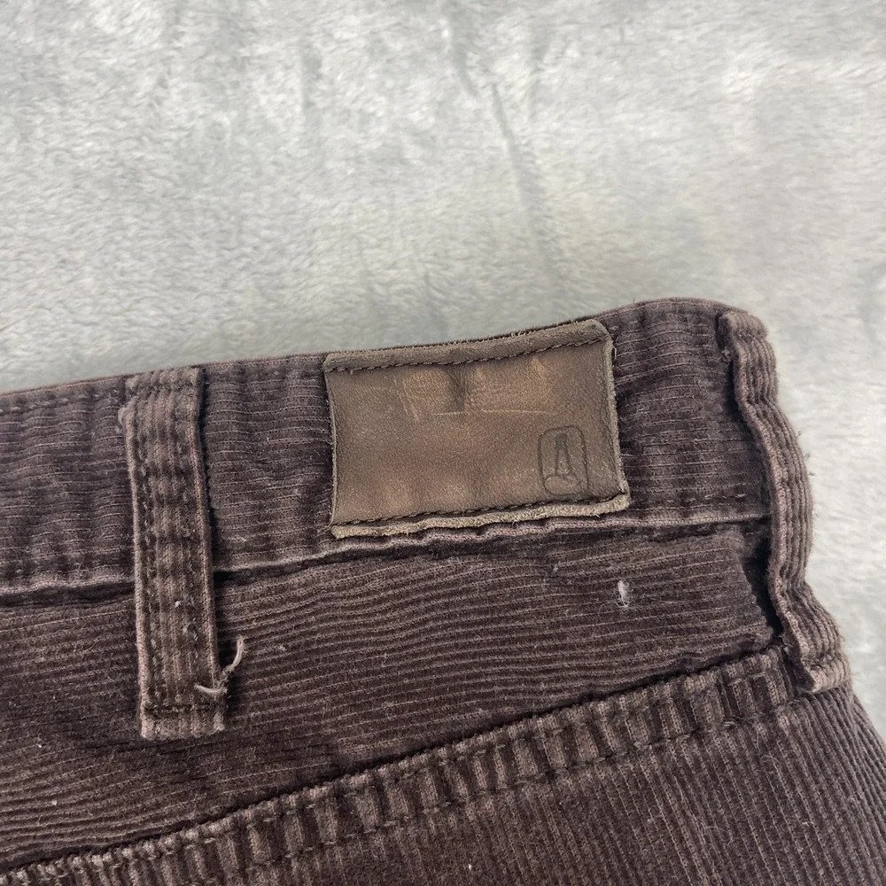 Lands' End Corduroy Pants Mens 36 Brown Low Waist Traditional Fit Tapered‎ Leg